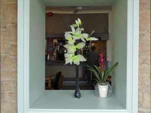 Flower display in the bar