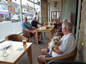 The Louth Pub window seating area